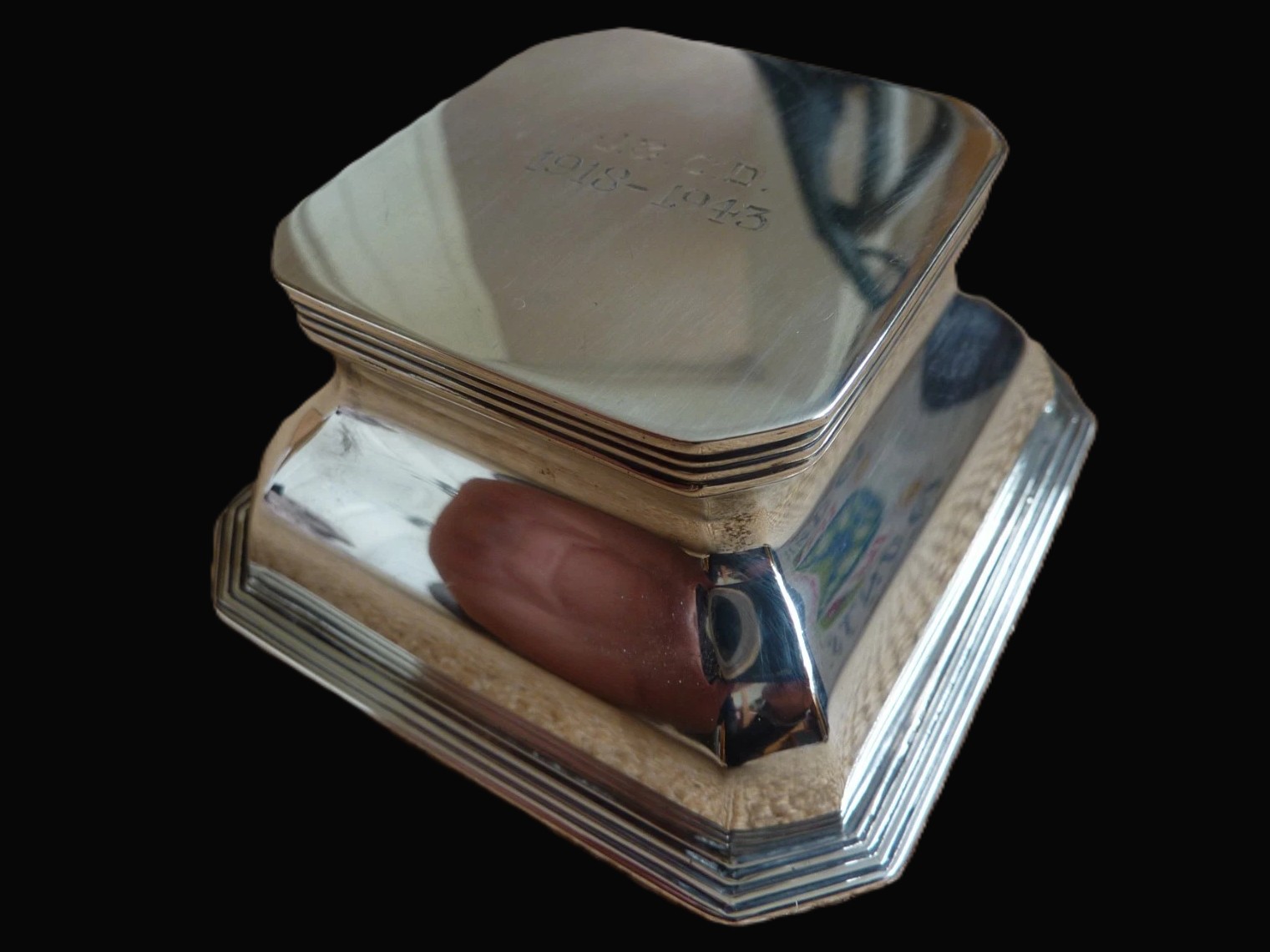 Goldsmiths & Silversmiths Sterling Silver Capstan Inkwell