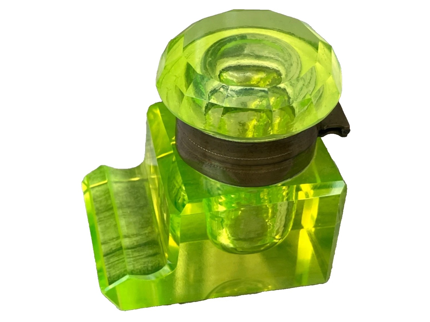 Vaseline (Uranium) Glass Inkwell