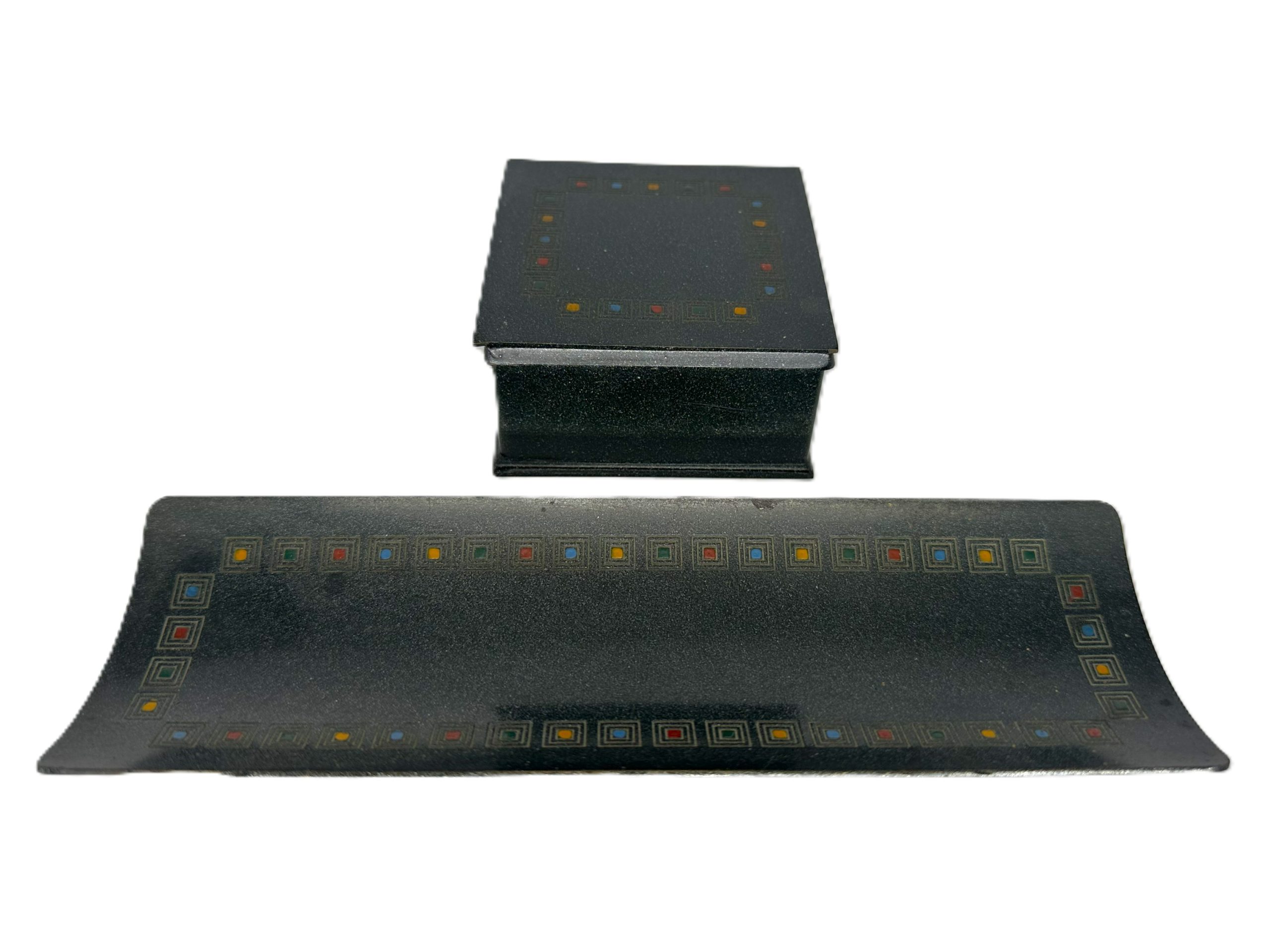 Bradley & Hubbard Mission-Style Enameled Desk Set