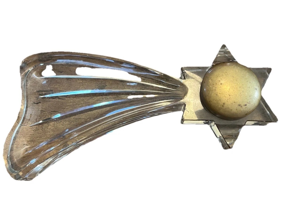 Molded Glass Comet-Shaped Inkstand