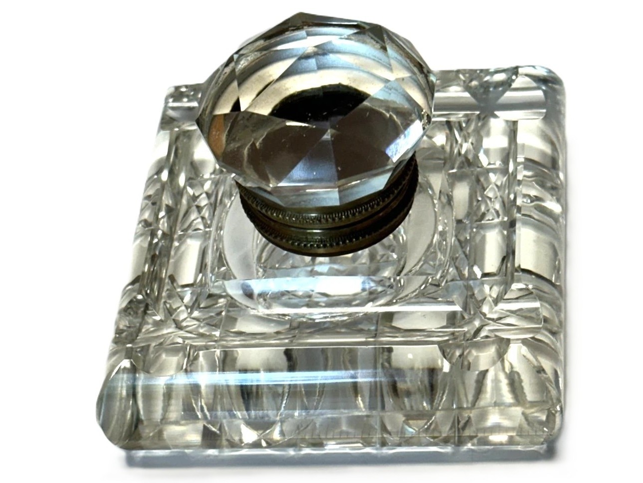 Brilliant-Cut Glass Inkwell