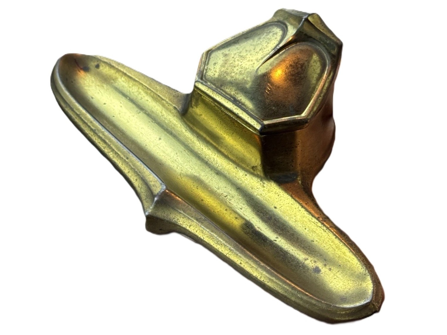 Art Deco Brass-Plated Inkstand
