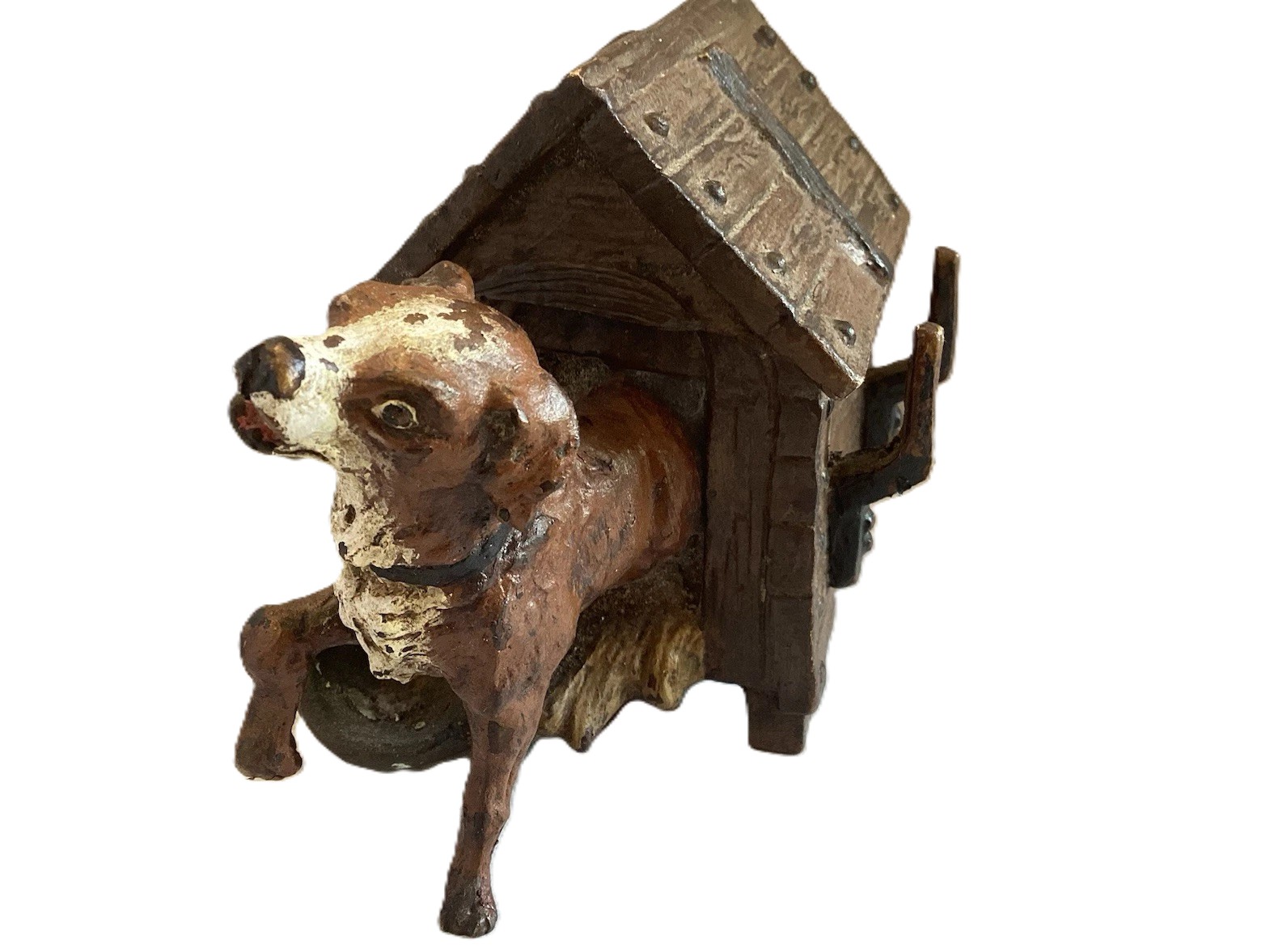 Dog Emerging from its Kennel