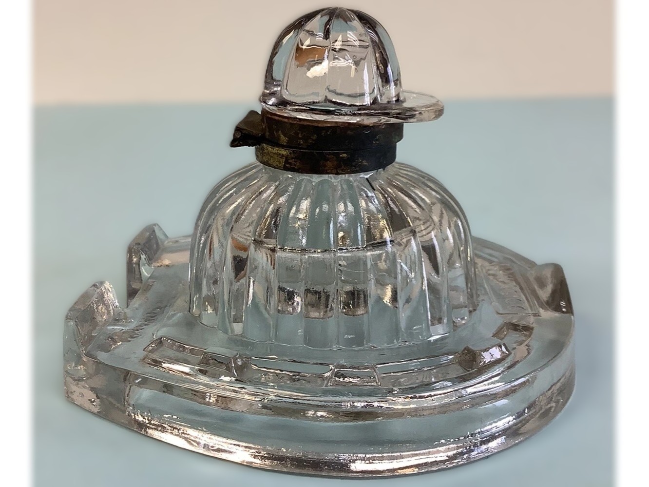 Glass Horseshoe & Jockey’s Cap Inkwell