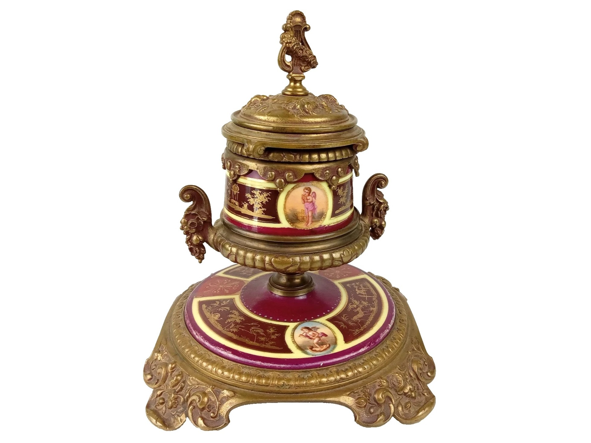 French Neoclassical Inkstand with Putti
