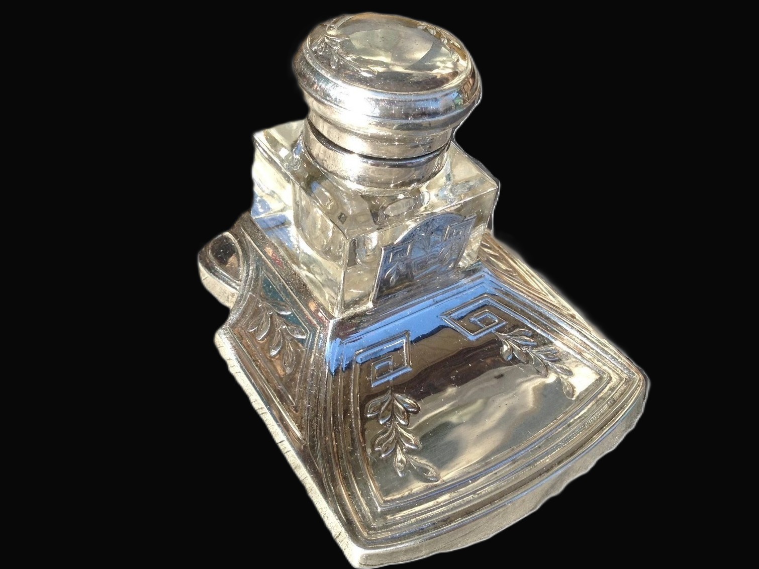 Silverplated Inkstand - Crown-over-W Maker's Mark